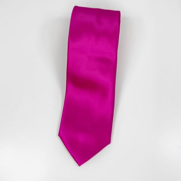 Geoffrey Beene Satin Neck Tie Fuchsia Pink - Picture 1 of 8